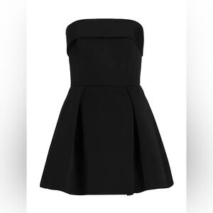 Amsale Box-Pleated Faille Minidress
